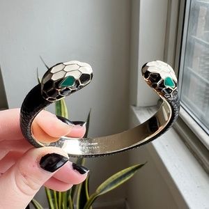 Bvlgari Serpenti Forever Leather Cuff Bracelet